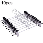 10/20Pcs Pants Hangers, Adjustable Heavy Duty Hangers with Non-Slip Plastic Clips Clothes Hangers Skirt Coat Suit Metal Hangers Stackable Coat Hangers Clothes Hook Space Saving
