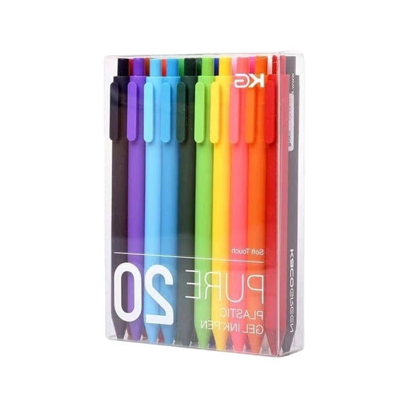 10/20Pcs Press Action Gel Inks Pens Quick Dry Retractable Gel Pen 0.5MM Tip Comfortable Grip for Writing Journaling