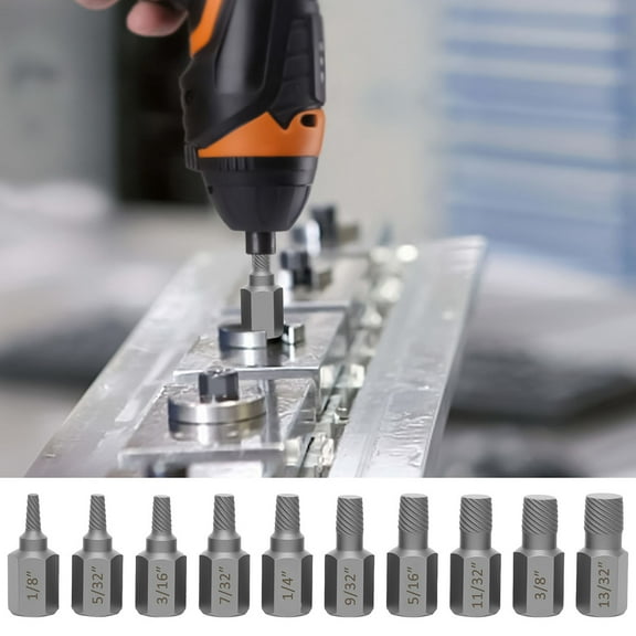 10/20Pcs Screw Extractor Kit Alloy Steel Damaged Screw Removal Set Metal Easy Out Drill Bits Broken Bolt Stud Removal Multi-Spline Screw Extractor Set for Bolt Stud Pipe