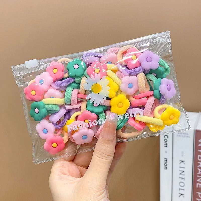 10/20Pcs/Set Cute Cartoon Rubber Elastic Hair Bands Girls Not Hurt Hair Small Scrunchie Kids Sweet Hair Ties Hair Accessories