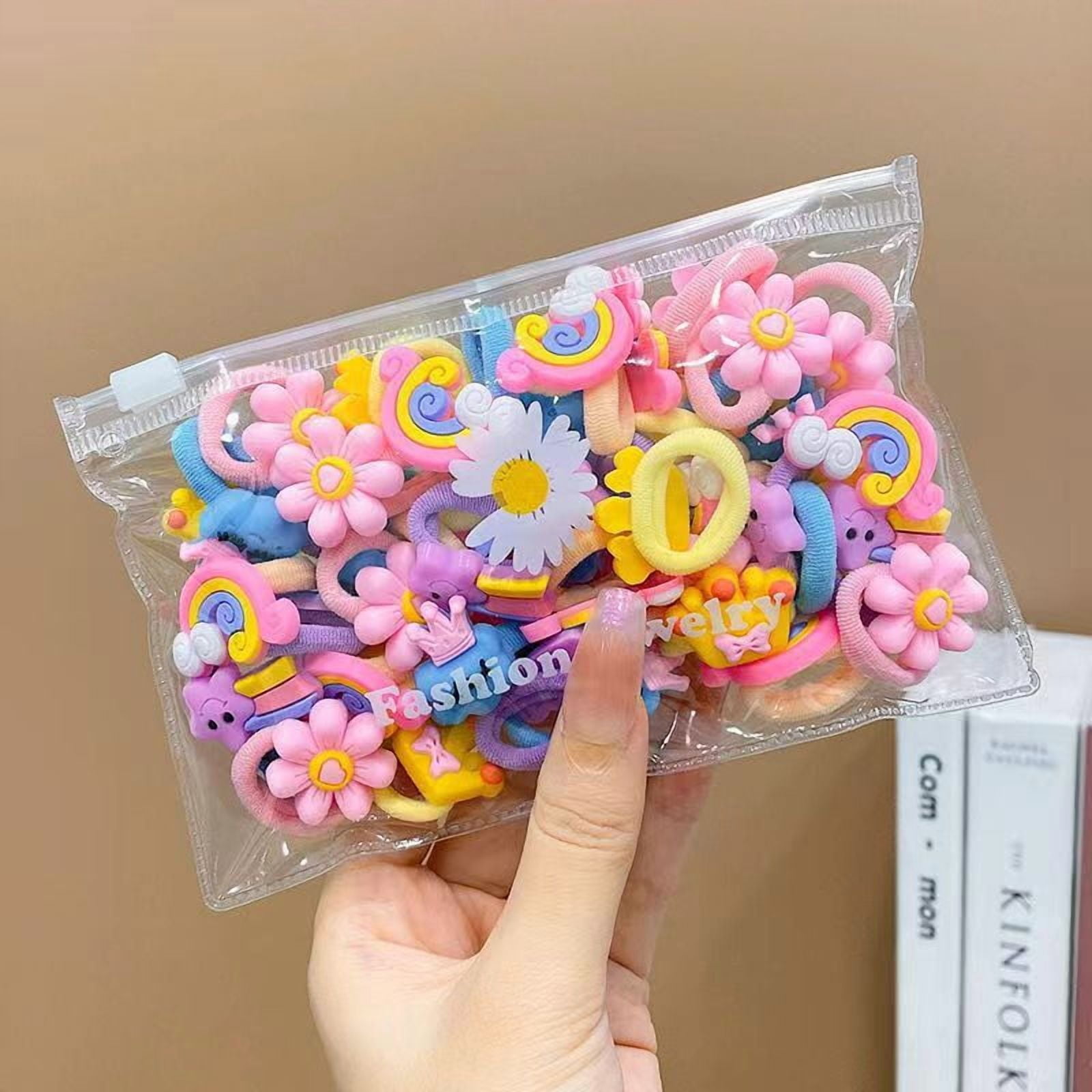 10/20Pcs/Set Cute Cartoon Rubber Elastic Hair Bands Girls Not Hurt Hair Small Scrunchie Kids Sweet Hair Ties Hair Accessories
