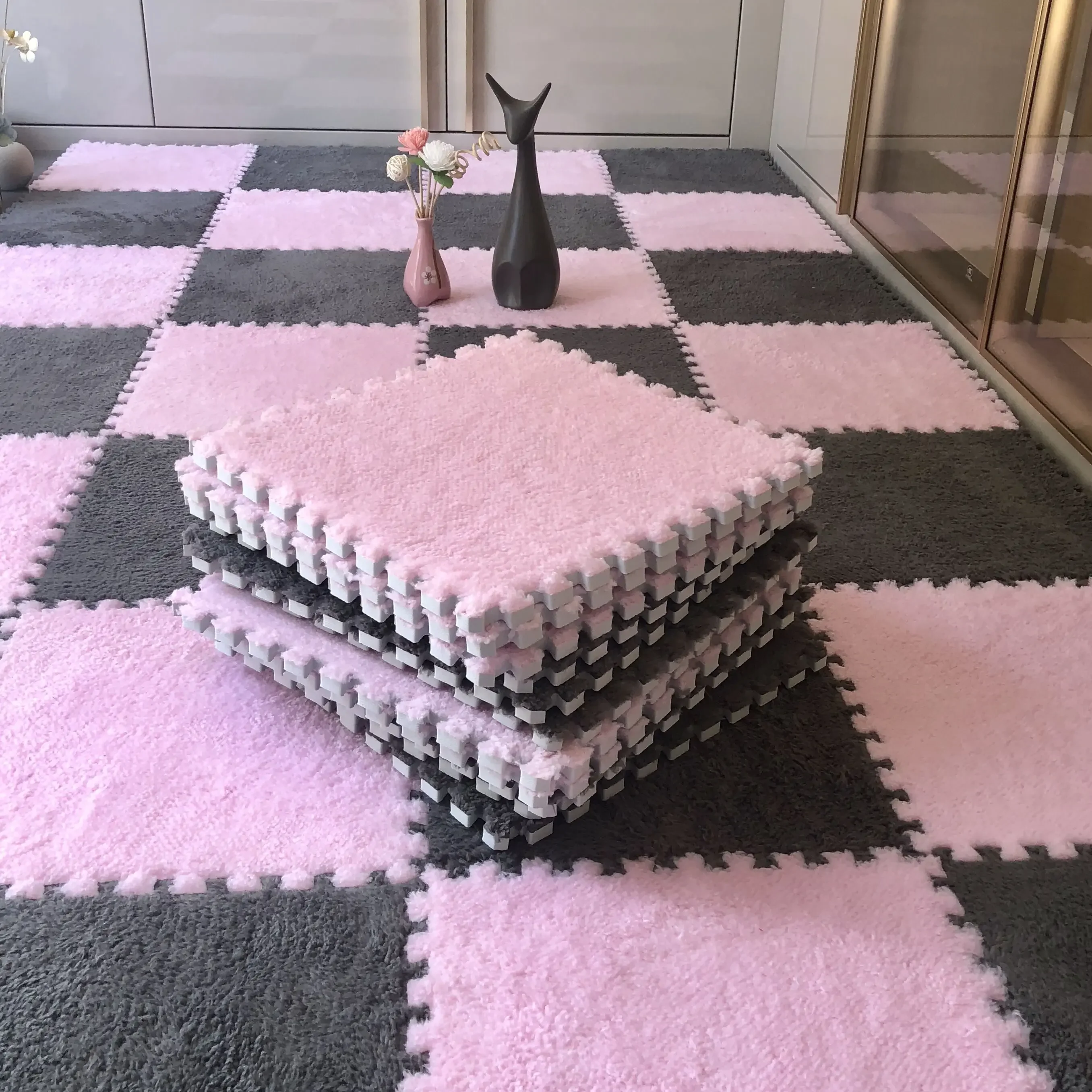 10/20Pcs Soft Plush Children's Mat Baby Play Mat Baby Toys Eva Foam Puzzle Carpet in Children's Room Keep Warm Playmat Floor Mat
