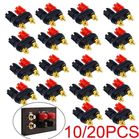 10/20Pcs Speaker Amplifier Terminal Binding Post Dual 2 ways Banana Plug Jack US