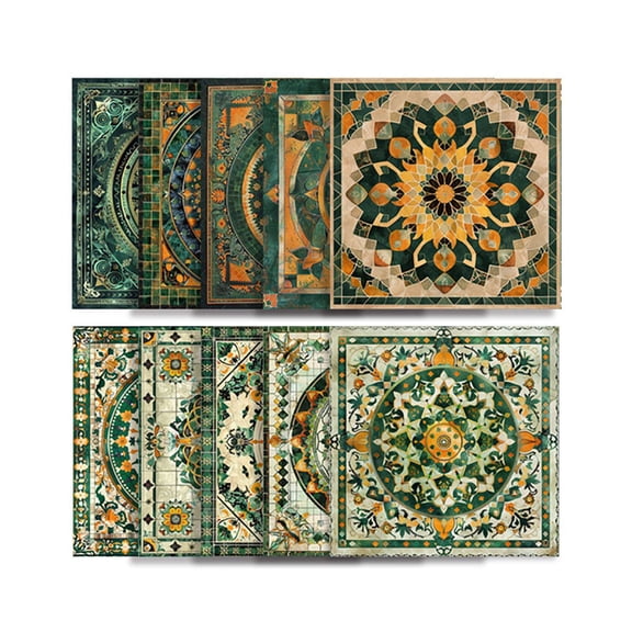 10/20Pcs Tile Stickers 6x6 Inch Mandala Style Tile Stickers, Peel and StickTile Decals Detachable Self-Adhesive Square Wall Decals, Tile Wallpaper for Kitchen Bathroom Backsplash Wall Furniture
