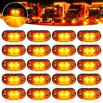 10/20X Amber Red Marker Lights 2.5" LED Truck Trailer Oval Clearance Side Light