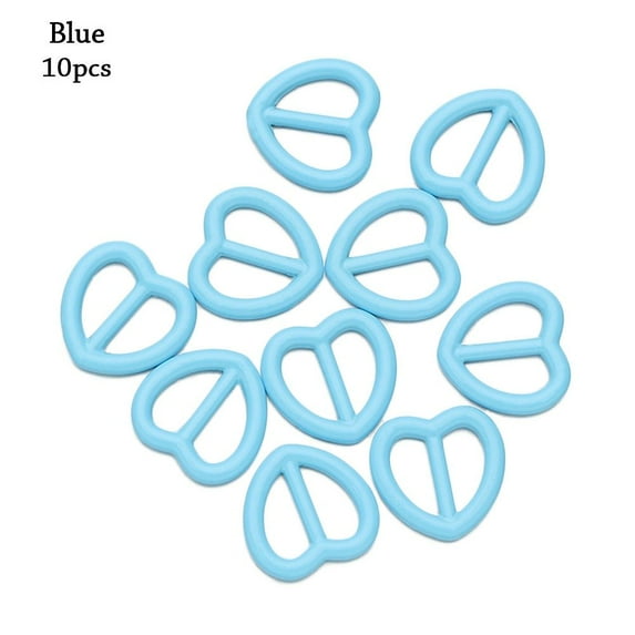 10/20pcs High Quality 9 Colors Mini Ultra-small Doll Bags Accessories Heart Shape Buckle Diy Dolls Buckles Belt Buttons BLUE 10PCS