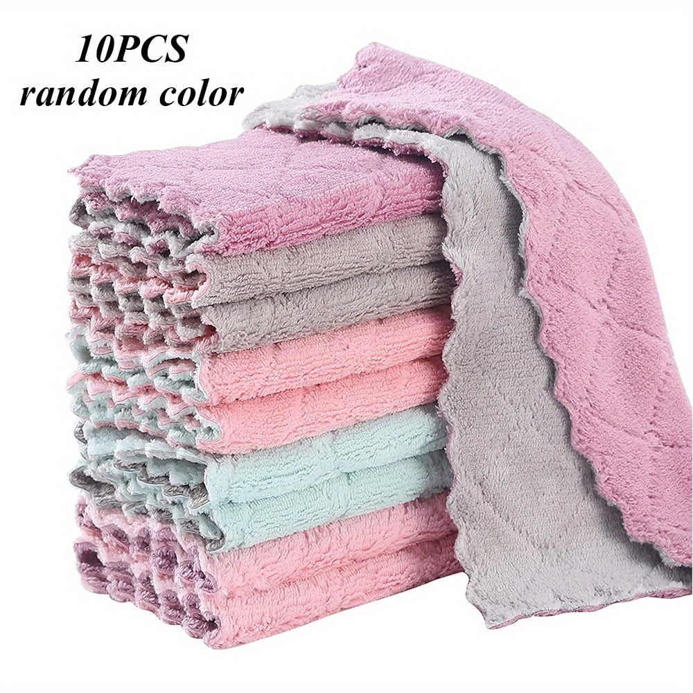 10/20pcs Kitchen Towels And Dishcloths Rag Set 9.4in*5.5in Small Dish Towels For Washing Dishes Dish Rags For Everyday Cooking Baking-Random Color