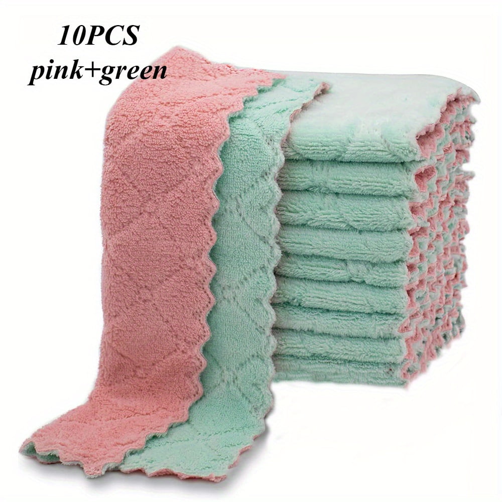 10/20pcs Kitchen Towels And Dishcloths Rag Set 9.4in*5.5in Small Dish Towels For Washing Dishes Dish Rags For Everyday Cooking Baking-Random Color