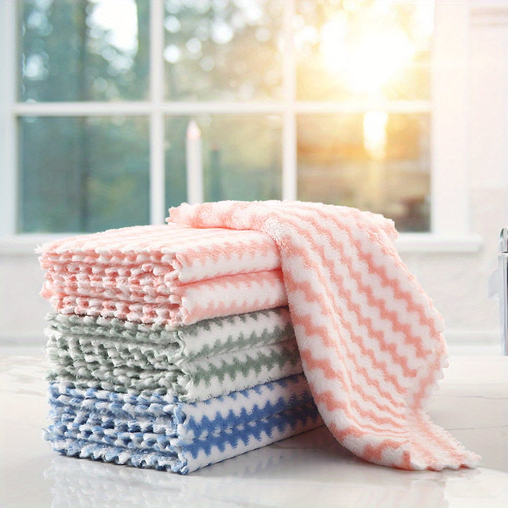 10/20pcs Kitchen Towels And Dishcloths Rag Set 9.4in*5.5in Small Dish Towels For Washing Dishes Dish Rags For Everyday Cooking Baking-Random Color