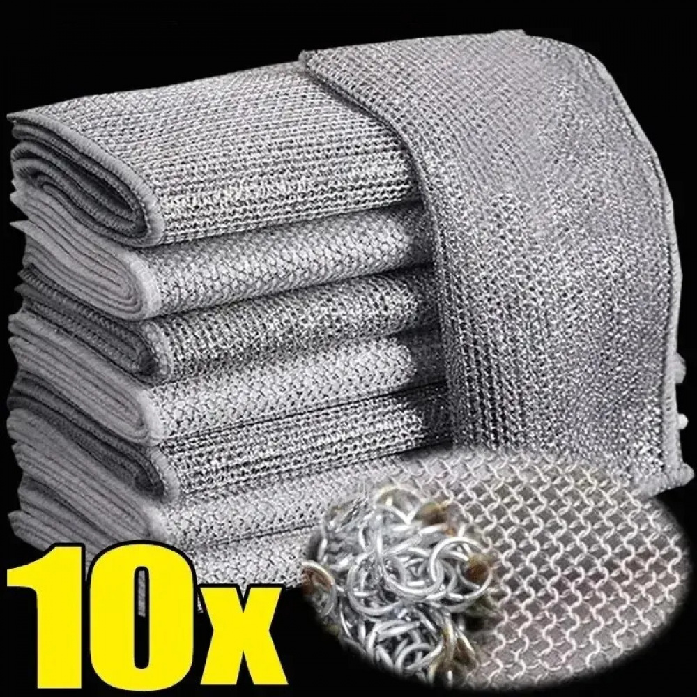 10/20pcs Silver Rag Single and Double Side Kitchen Cleaning Cloth ...
