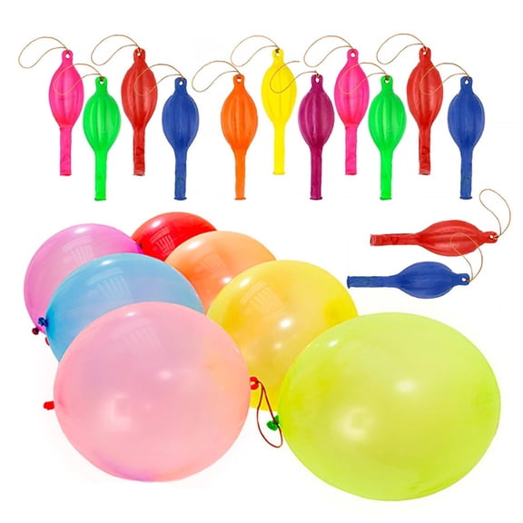 10/20pcs Thick Balloon Punching Balloon Assorted Color Latexes Balloon with Rubber Bands Handle Parties Favor
