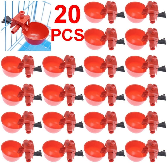 10/20x Poultry/Quail Water Drinking Cups Chicken Hen Plastic Automatic Drinker