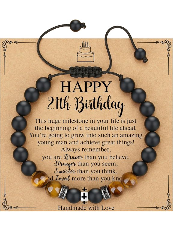 10-21 years old boy Birthday Gift, Faith Adjustable Cross Bracelet Birthday Gift for his/her son/grandson/nephew