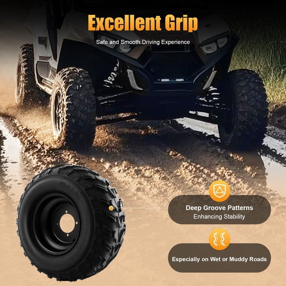 10" 22x10-10 Modern Black Front/Rear Tire Wheel Rim For ATV Quad Go Kart 250cc 200cc Off Road