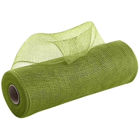 10.23*3.14" Poly Burlap Mesh: Waterproof, Durable, Reusable & Versatile for Crafting, Wreaths, Swags, and Wedding Decorations,Army Green