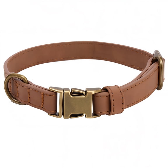 10.24 to 14.17 Inch Rolled PU Leather Dog Martingale Collar Durable Heavy Duty Puppy Collar with Quick Release Buckle Adjustable Rust Proof Pet Choker