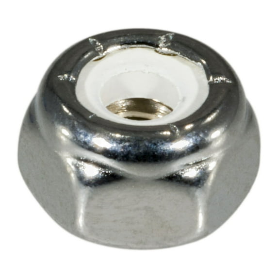 #10-24 Chrome Plated Steel Coarse Thread Nylon Insert Lock Nuts (10 pcs.)