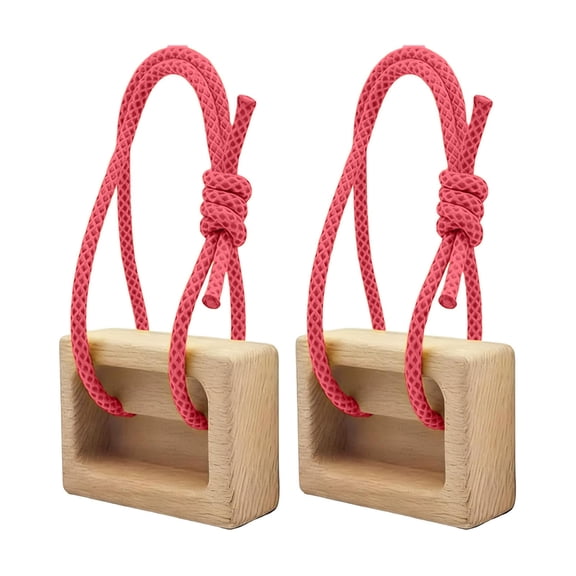 10.24 Inch Portable Wooden Hangboard for Climbing, 2pcs Rock Climbing Fingerboard with Simulated Finger Strength Training Grip Blocks, Adjustable Rope Included for Outdoor Fitness Routines