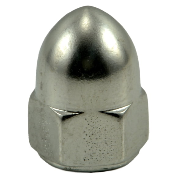 #10-24 Polished 18-8 Stainless Steel Coarse Thread Acorn Cap Nuts (10 pcs.)