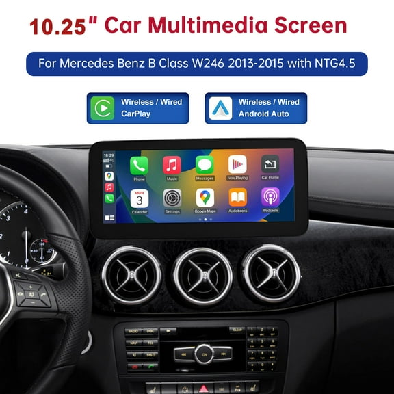 10.24TouchScreen Car Stereo for Mercedes Benz B Class W246 2013-2015 with NTG4.5 Android Auto Carplay Receiver Siri Bluetooth