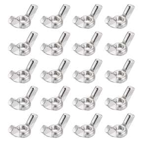 #10-24 Wing Nut 50 Pack, Carbon Steel Butterfly Wing Nuts Fasteners Parts Hand Twist Tighten Wing Nuts for Machinery Electronic Equipment DIY, White