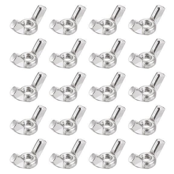 #10-24 Wing Nut 50 Pack, Carbon Steel Butterfly Wing Nuts Fasteners Parts Hand Twist Tighten Wing Nuts for Machinery Electronic Equipment DIY, White