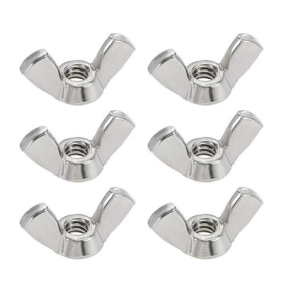 10-24 Wing Nuts 304 Stainless Steel Shutters Butterfly Nut Hand Twist Tighten Fasteners Parts 6 pcs