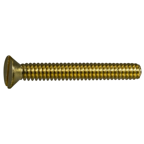 #10-24 x 1-1/2" Brass Slotted Flat Head Machine Screws MSFB-225 (14 pcs.)