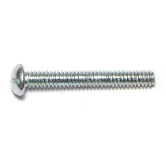 #10-24 x 1-1/2" Zinc Plated Steel Coarse Thread Slotted Round Head Machine Screws MSCRS-355