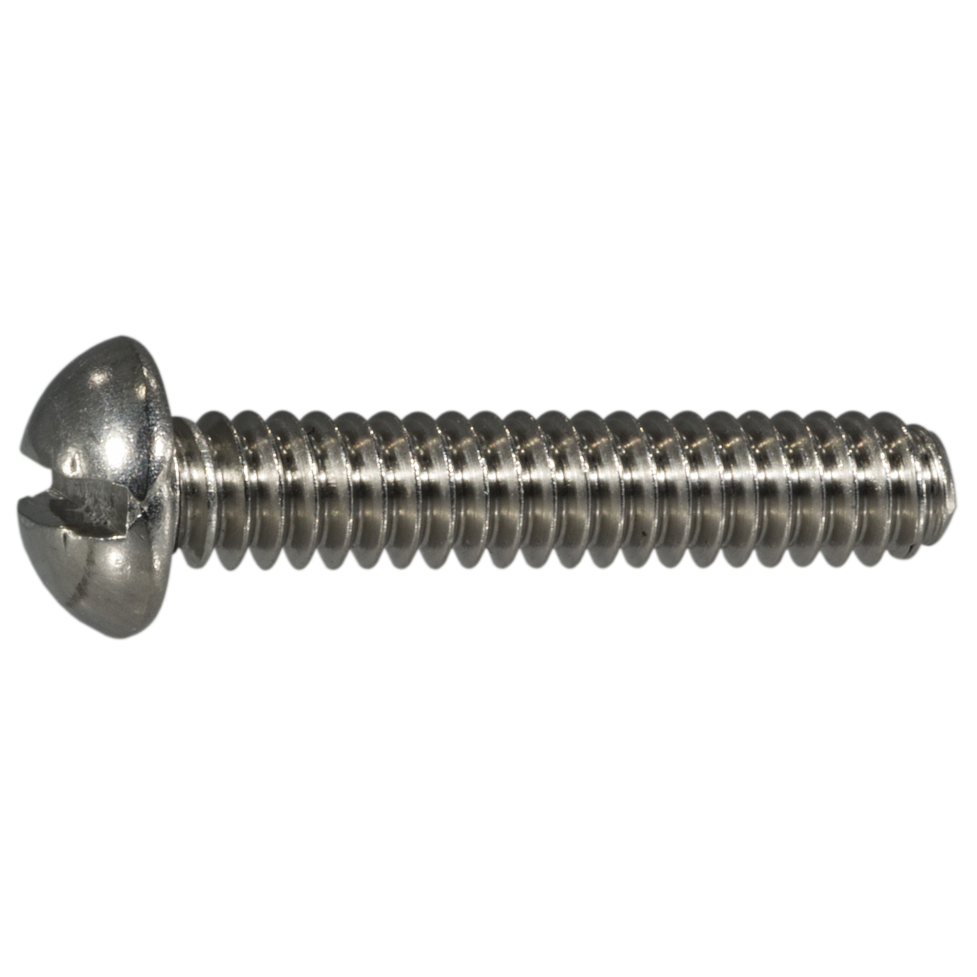 #10-24 x 1" 18-8 Stainless Steel Coarse Thread Slotted Round Head Machine Screws MSRSS-093