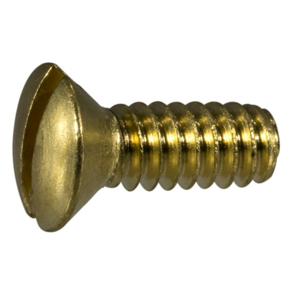 #10-24 x 1/2" Brass Coarse Thread Slotted Oval Head Machine Screws MSCOB-126