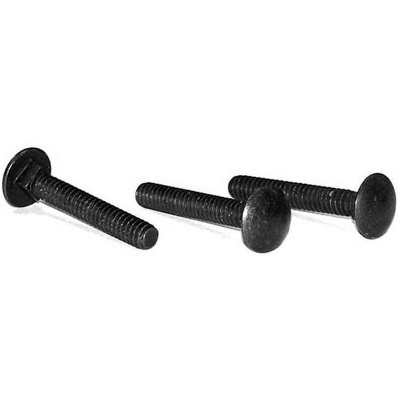 10-24 x 1/2" Carriage Bolts / Full Thread / Steel / Black Zinc - 3000 Piece Carton