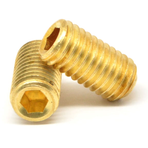 #10-24 x 1/2" Coarse Thread Socket Set Screw Cup Point Brass Pk 25