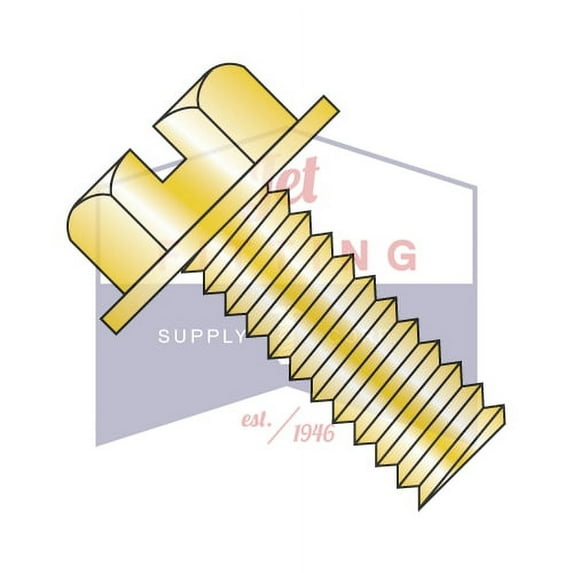 10-24 x 1/2" Machine Screws | Slotted | Hex Washers Head | Steel | Zinc Yellow (Quantity: 7000)