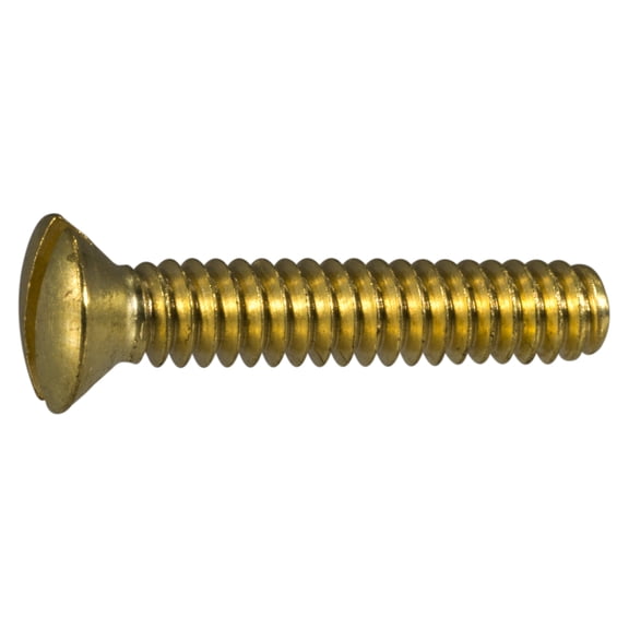 #10-24 x 1" Brass Coarse Thread Slotted Oval Head Machine Screws MSCOB-138