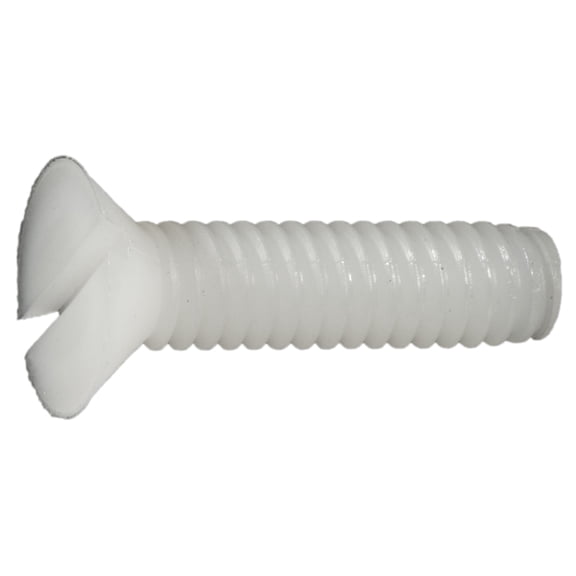 #10-24 x 1" Nylon Plastic Slotted Flat Head Screws MSFN-114 (20 pcs.)