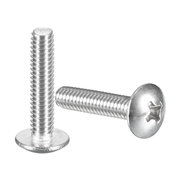 #10-24 x 1" Truss Head Phillips Machine Screws, Full Thread, 304 Stainless Steel, 100 Pack