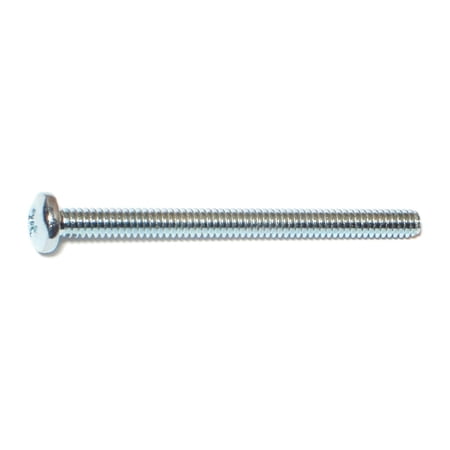 #10-24 x 2-1/2" Zinc Plated Steel Coarse Thread Phillips Pan Head Machine Screws MSCPS-190