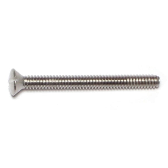 #10-24 x 2" 18-8 Stainless Slotted Oval Head Machine Screws (12 pcs.)
