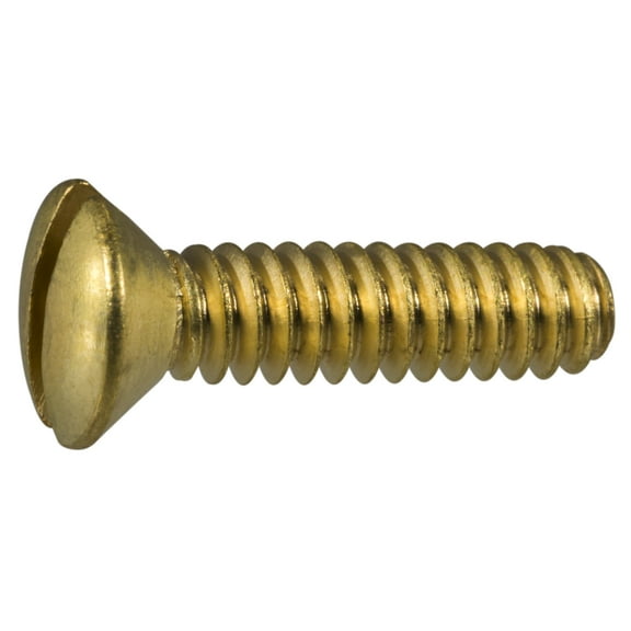 #10-24 x 3/4" Brass Coarse Thread Slotted Oval Head Machine Screws MSCOB-132