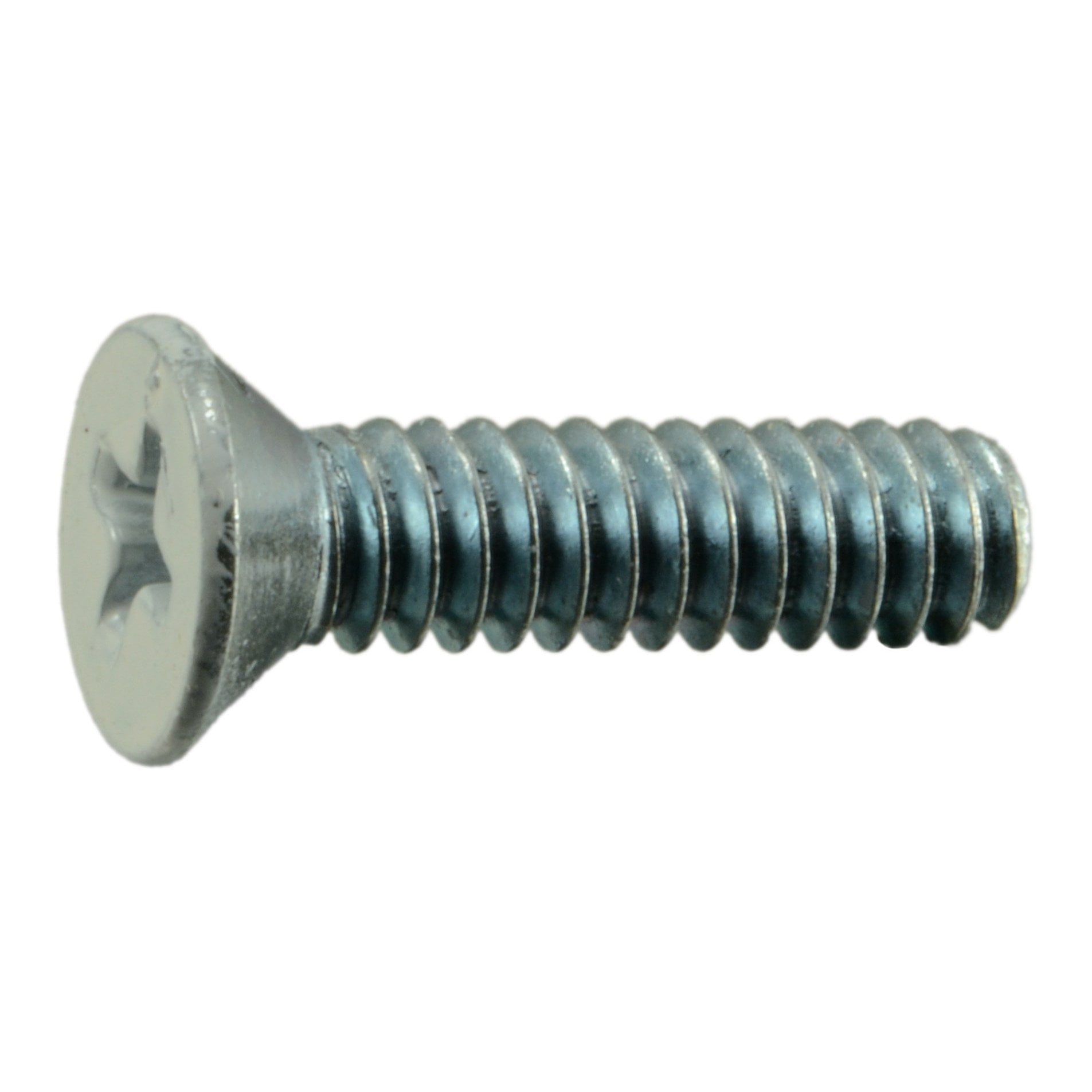 #10-24 x 3/4" White Head Zinc Phillips Flat Head Machine Screws (20 pcs.)