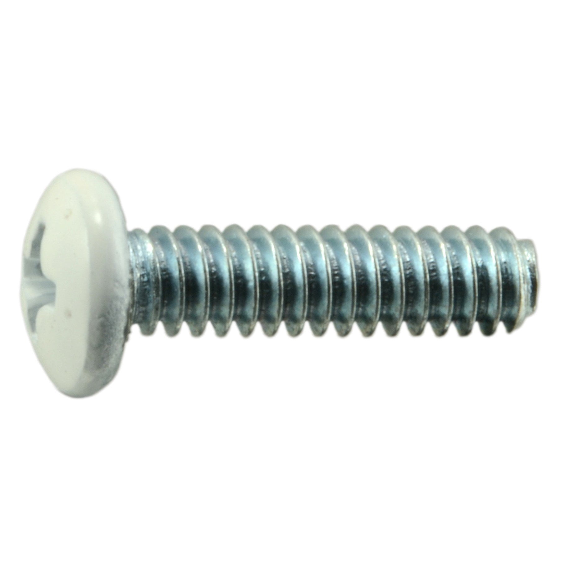 #10-24 x 3/4" White Head Zinc Phillips Pan Head Machine Screws (20 pcs.)