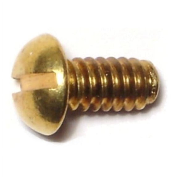 #10-24 x 3/8" Brass Coarse Thread Slotted Round Head Machine Screws (24 pcs.)