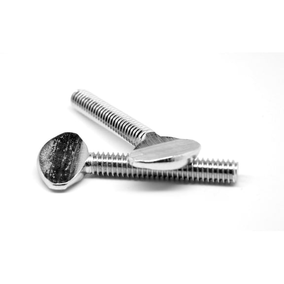 #10-24 x 3/8" Coarse Thread Thumb Screw Type B No Shoulder Low Carbon Steel Zinc Plated Pk 100