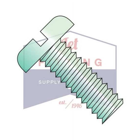 10-24 x 3/8" Machine Screws | Slotted | Pan Head | Steel | Zinc Green (Quantity: 8000)