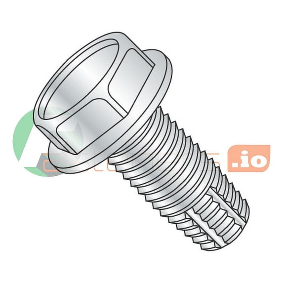 10-24 x 3/8" Type F Thread Cutting Screws / Unslotted / Hex Washer Head / Steel / Zinc (Quantity: 10,000 pcs)