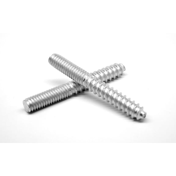 #10-24 x 3 Coarse Thread Hanger Bolt Low Carbon Steel Zinc Plated Pk 25