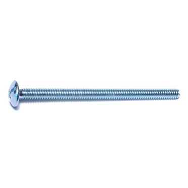 #10-24 x 3" Zinc Plated Steel Coarse Thread Combo Truss Head Machine Screws MSTS-200