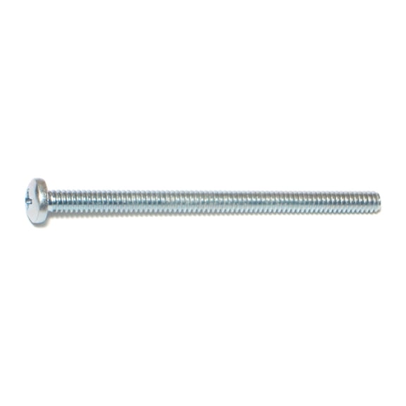 #10-24 x 3" Zinc Plated Steel Coarse Thread Phillips Pan Head Machine Screws MSCPS-193