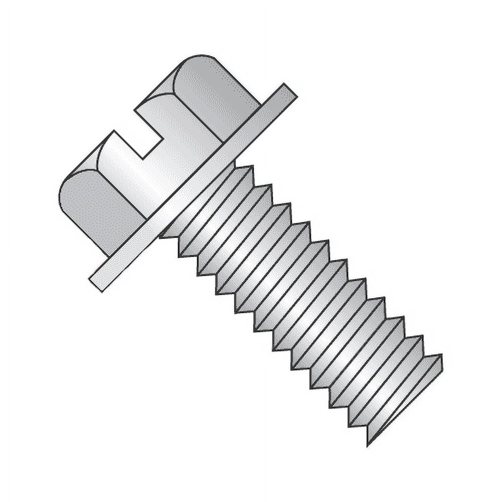 10-24 x 5/16" Machine Screws / Slotted / Indented Hex Washer / 18-8 Stainless Steel (Quantity: 100 pcs)